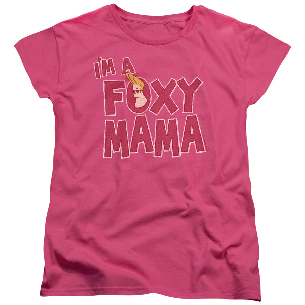 Johnny Bravo Foxy Mama Womens T Shirt Hot Pink Officially Licensed