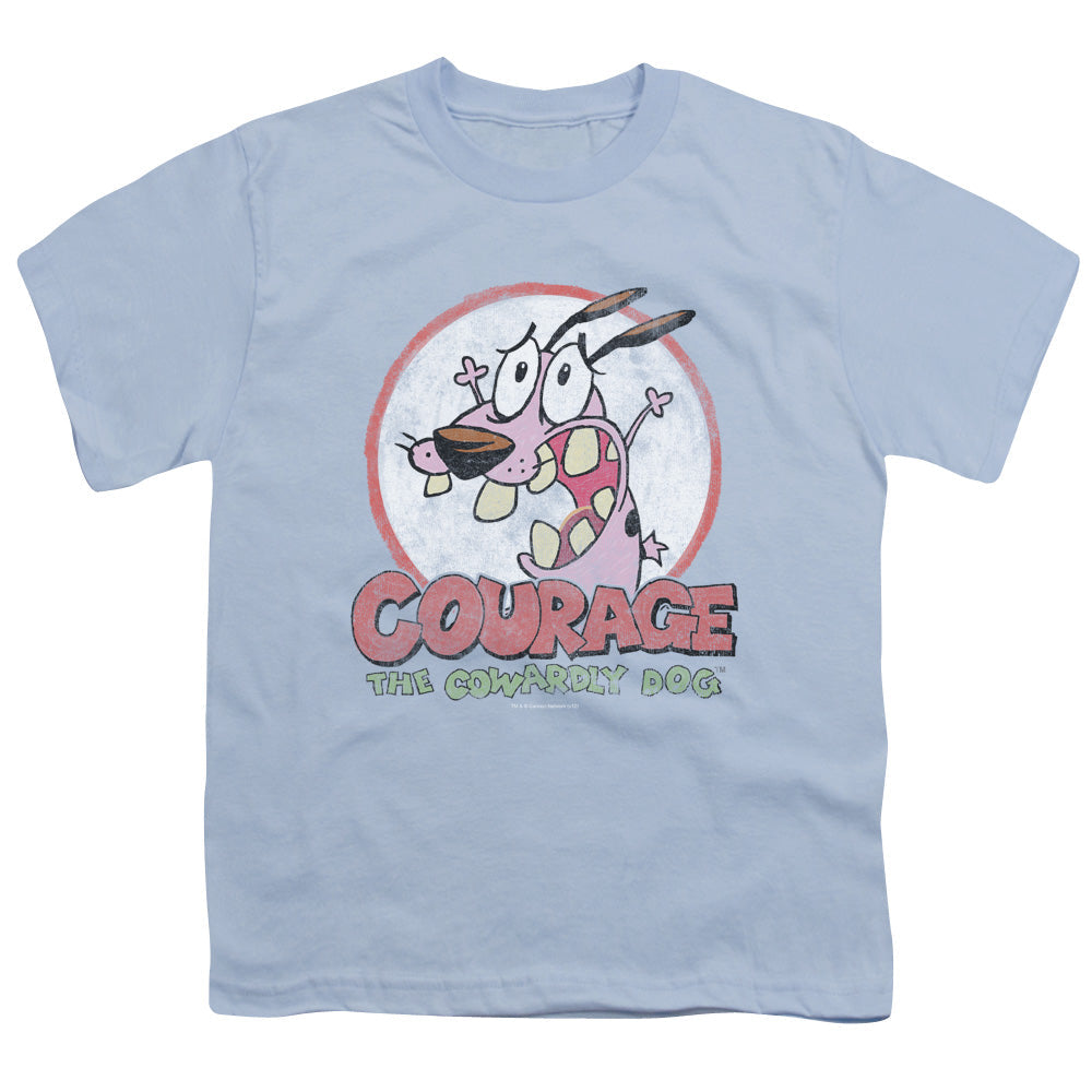 Courage the Cowardly Dog Vintage Courage Kids Youth T Shirt Light Blue Officially Licensed