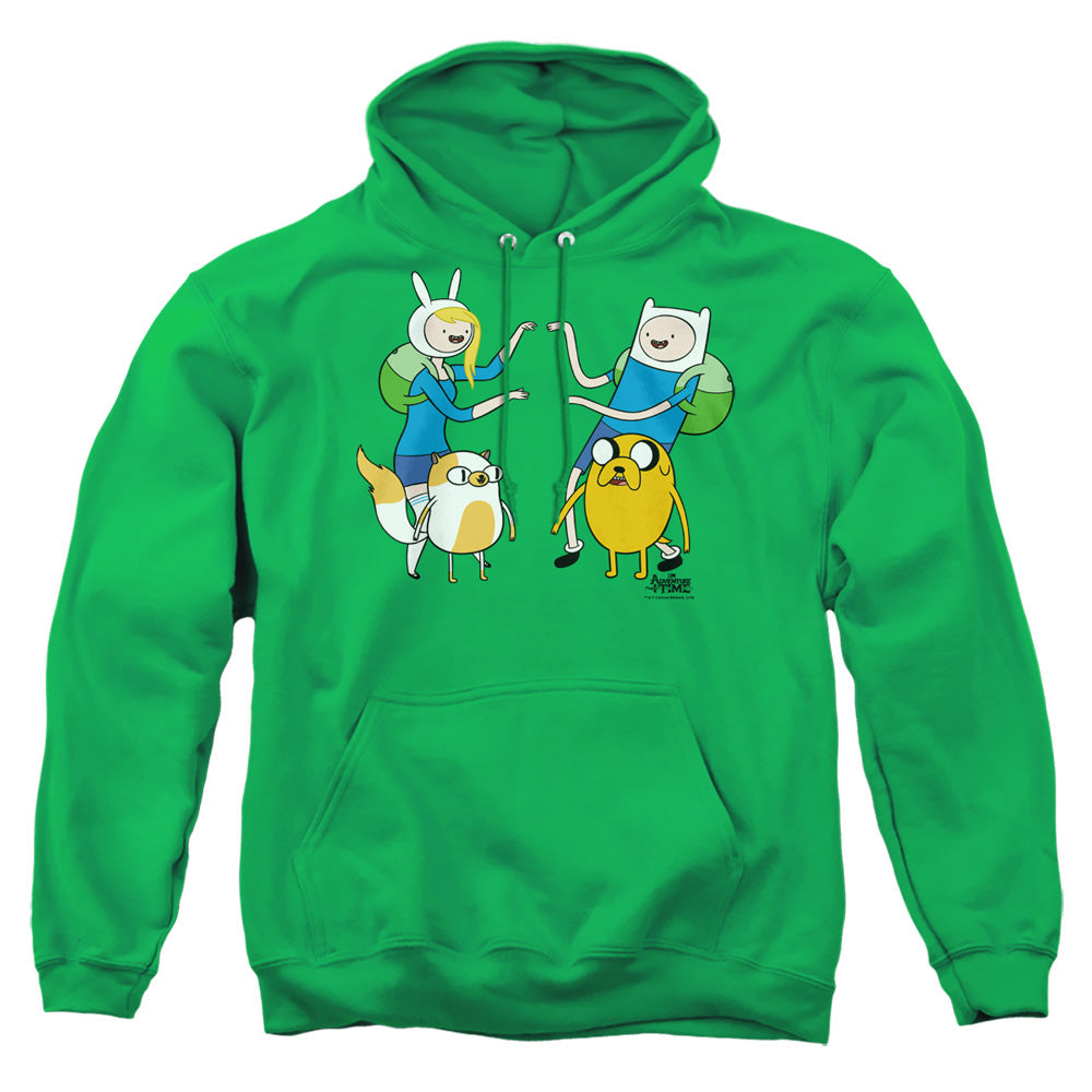 Adventure Time Meet Up Mens Hoodie Kelly Green Officially Licensed