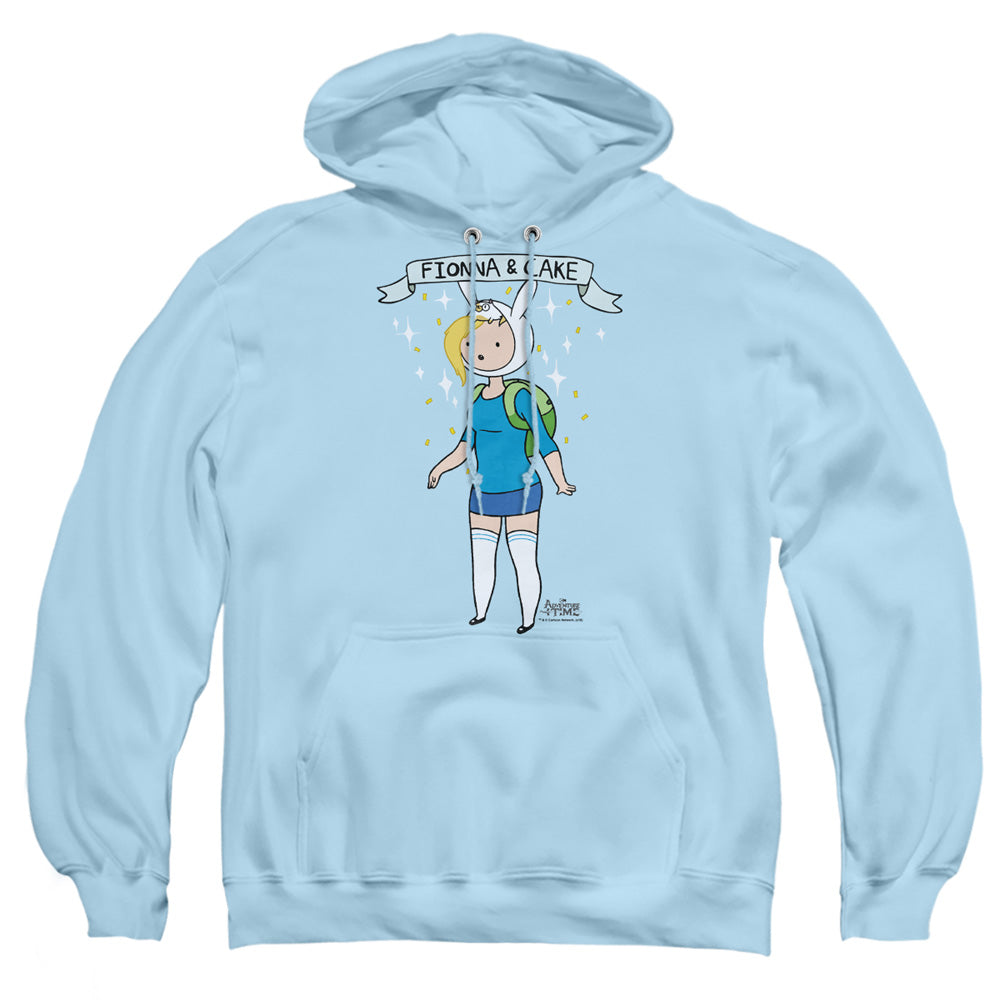 Adventure Time Fionna & Cake Mens Hoodie Light Blue Officially Licensed