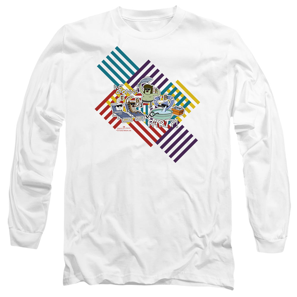 Regular Show We Gonna Party Mens Long Sleeve Shirt White Officially Licensed