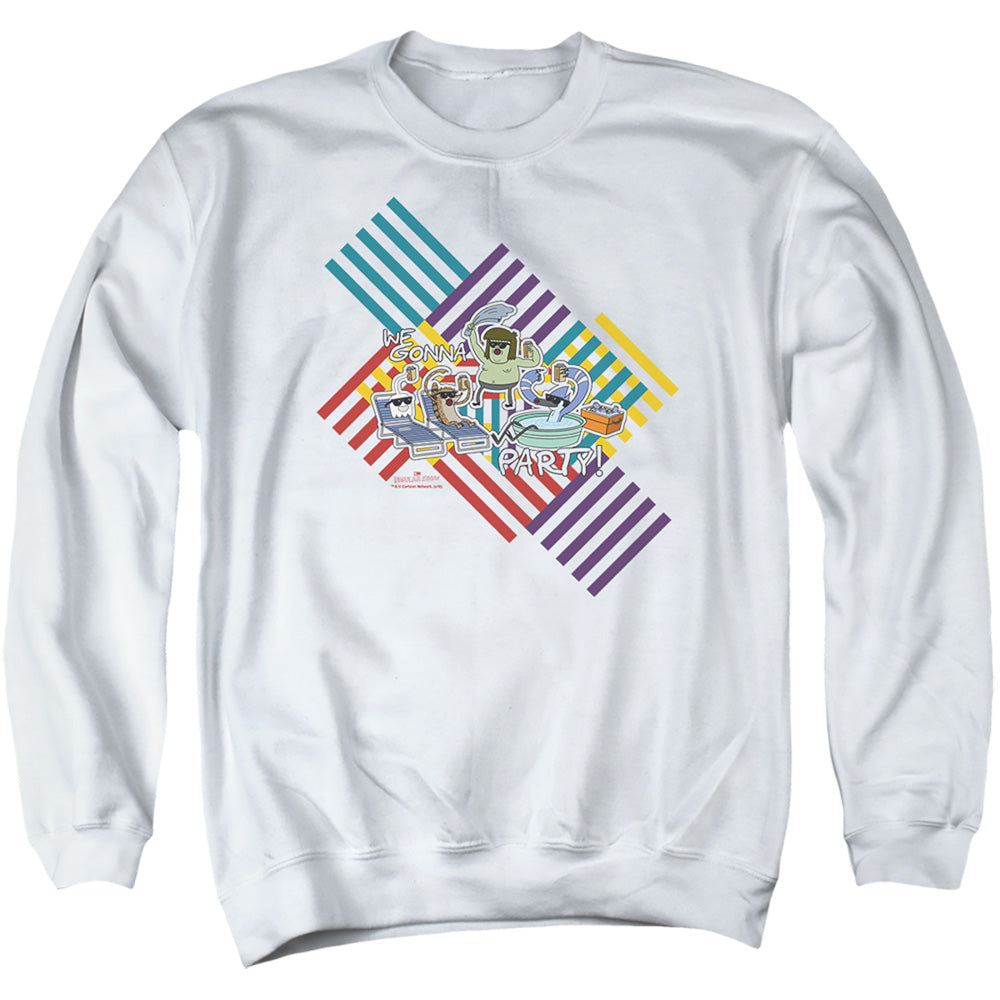 Regular Show We Gonna Party Mens Crewneck Sweatshirt White Officially Licensed