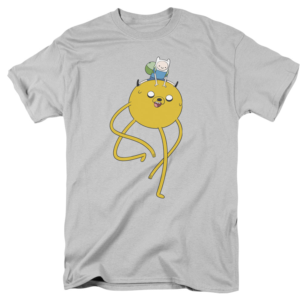 Adventure Time Jake Ride Mens T Shirt Silver Officially Licensed