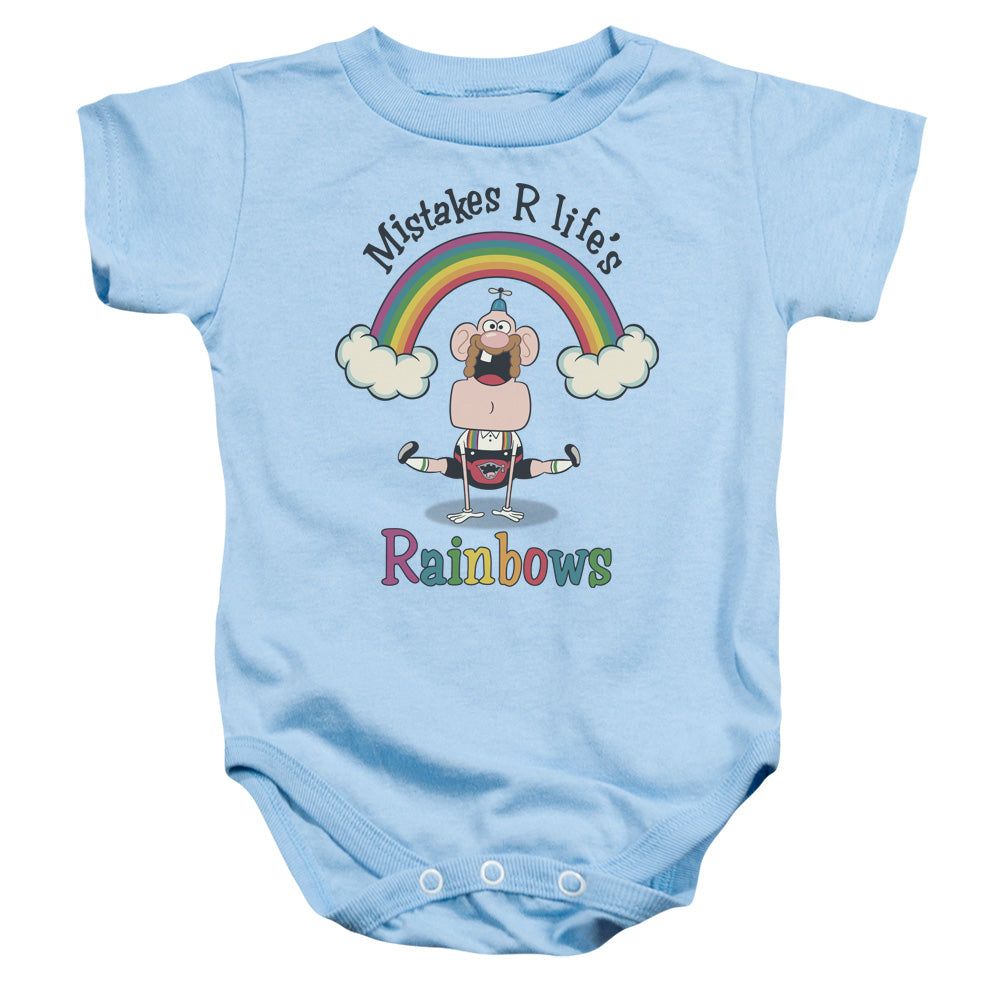Uncle Grandpa Lifes Rainbows Infant Baby Snapsuit Light Blue Officially Licensed