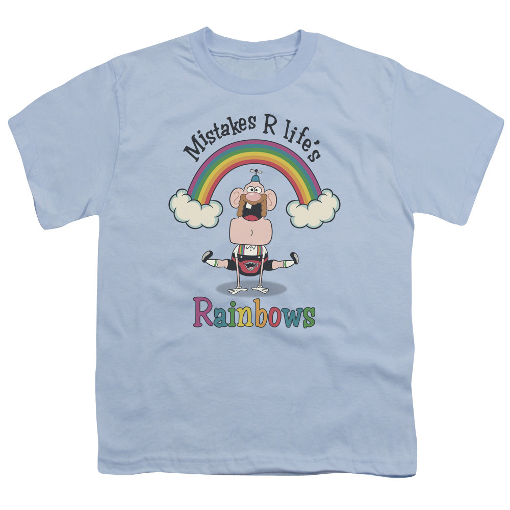 Uncle Grandpa Lifes Rainbows Kids Youth T Shirt Light Blue Officially Licensed