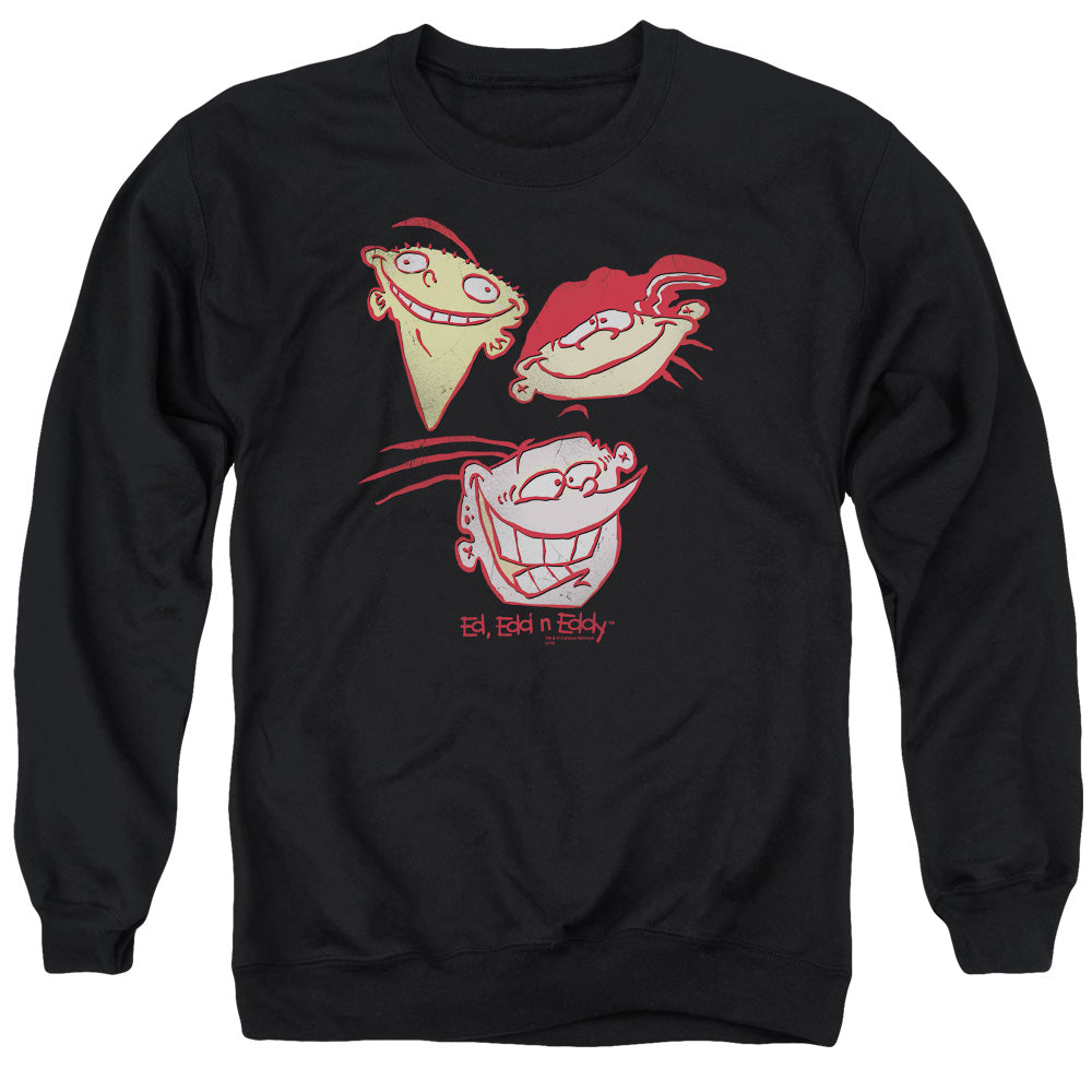 Ed Edd N Eddy Three Heads Mens Crewneck Sweatshirt Black Officially Licensed