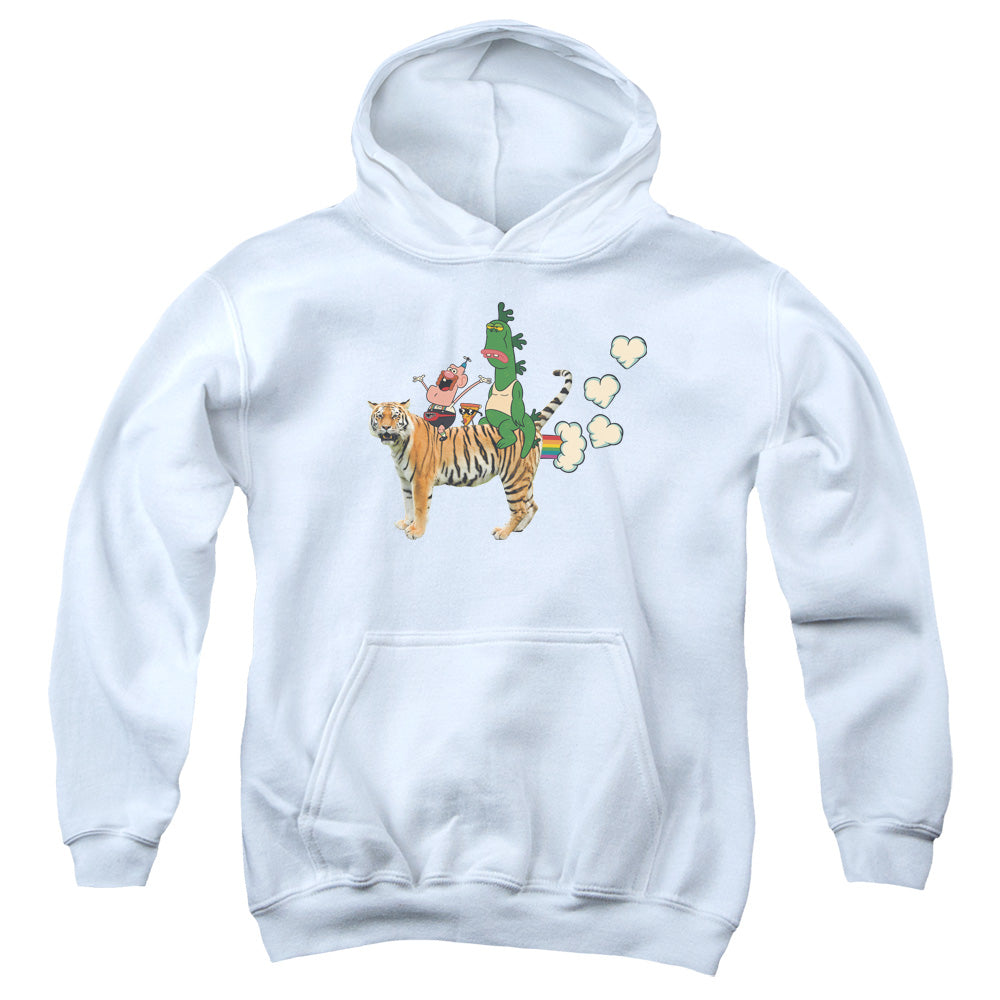 Uncle Grandpa Fart Hearts Kids Youth Hoodie White Officially Licensed