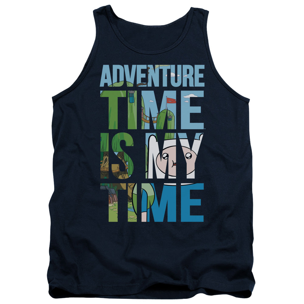 Adventure Time My Time Mens Tank Top Shirt Navy Officially Licensed