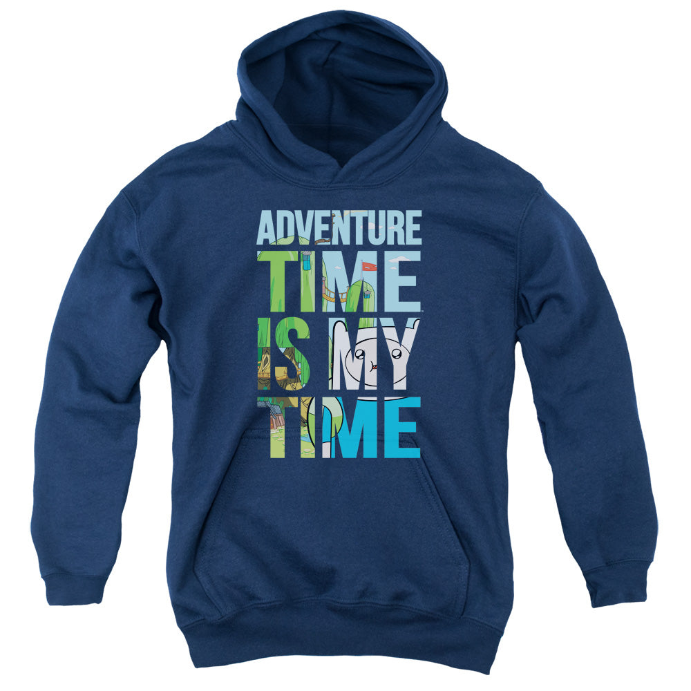 Adventure Time My Time Kids Youth Hoodie Navy Blue Officially Licensed