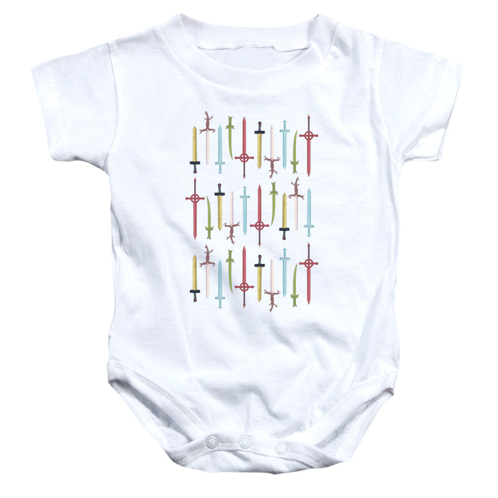 Adventure Time Swords Infant Baby Snapsuit White Officially Licensed
