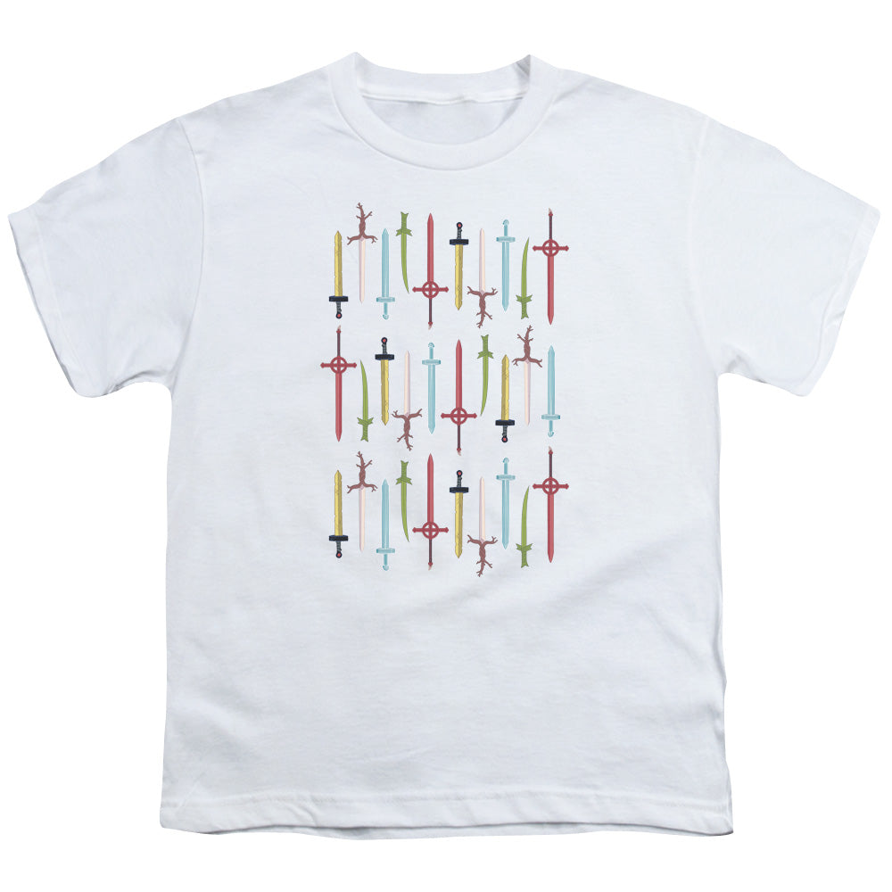 Adventure Time Swords Kids Youth T Shirt White Officially Licensed