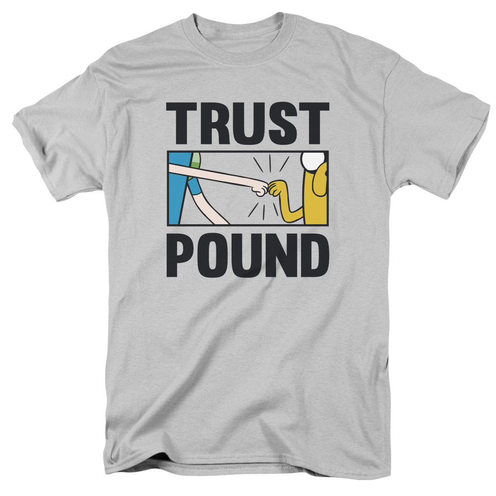 Adventure Time Trust Pound Mens T Shirt Silver Officially Licensed