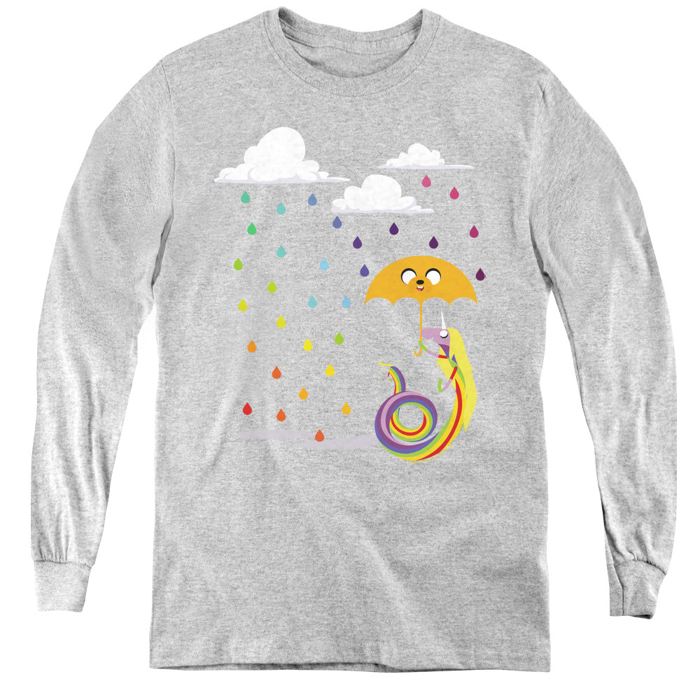 Adventure Time Lady in the Rain Long Sleeve Kids Youth T Shirt Athletic Heather Officially Licensed