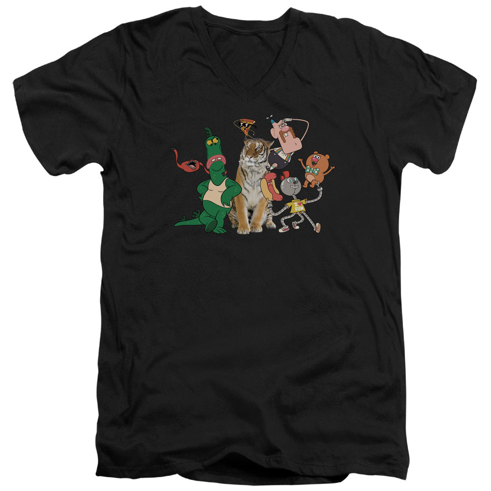 Uncle Grandpa Group Mens Slim Fit V Neck T Shirt Black Officially Licensed