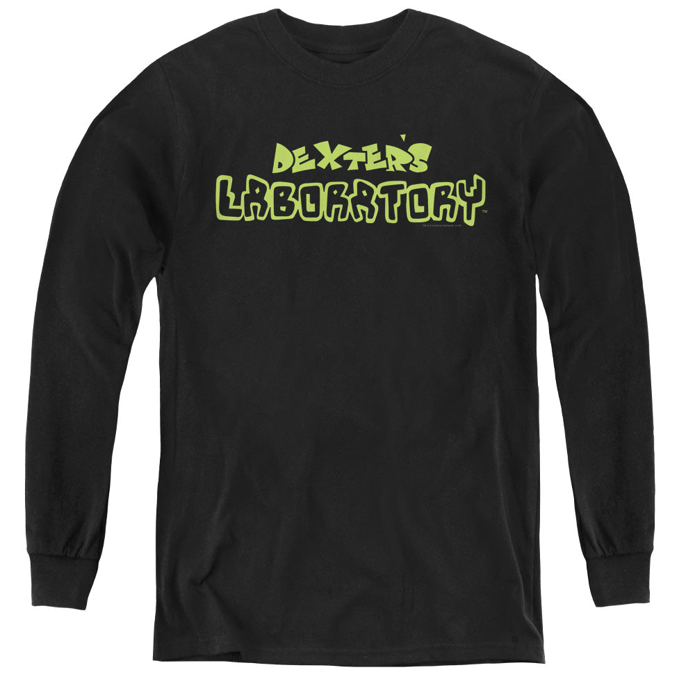 Dexters Laboratory Dexters Logo Long Sleeve Kids Youth T Shirt Black Officially Licensed