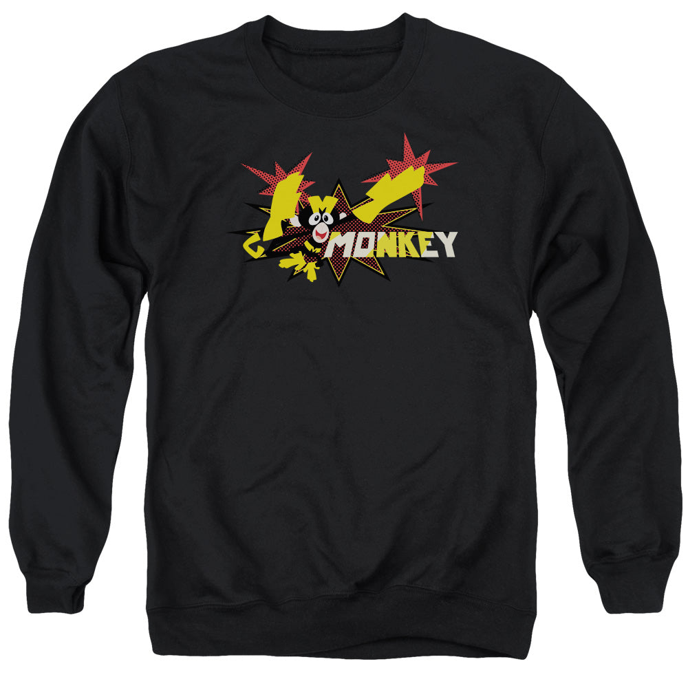 Dexters Laboratory Monkey Mens Crewneck Sweatshirt Black Officially Licensed