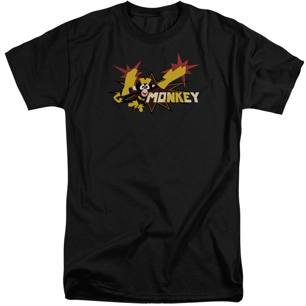 Dexterss Laboratory Monkey Mens Tall T Shirt Black Officially Licensed