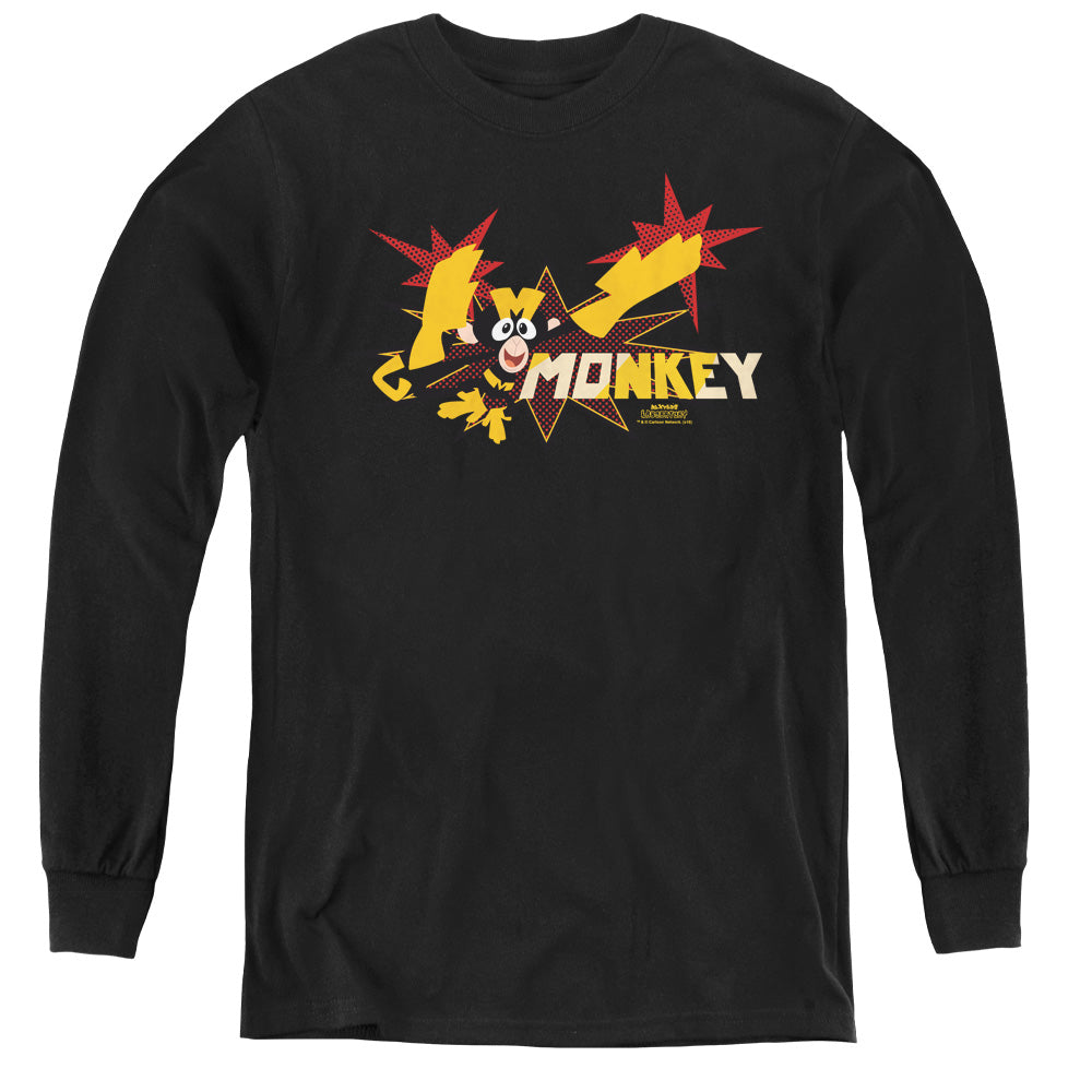 Dexters Laboratory Monkey Long Sleeve Kids Youth T Shirt Black Officially Licensed