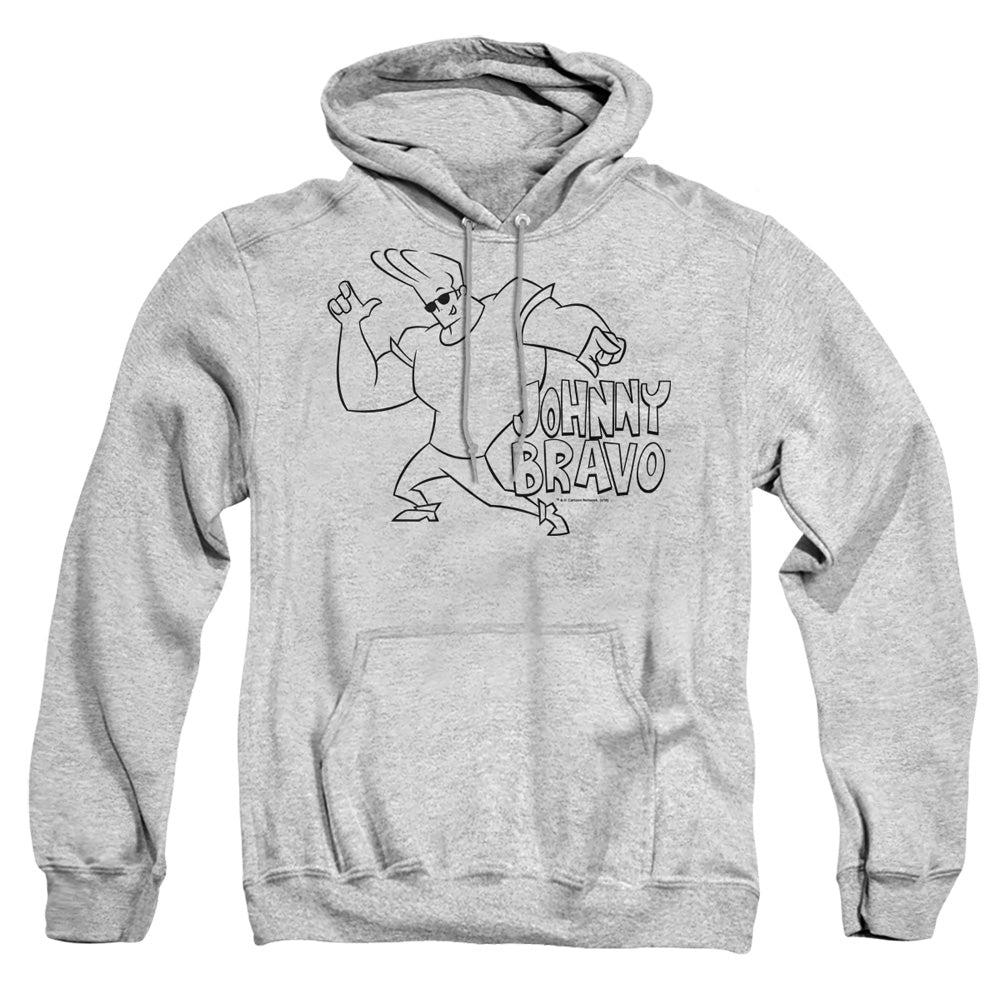 Johnny Bravo Jb Line Art Mens Hoodie Athletic Heather Officially Licensed