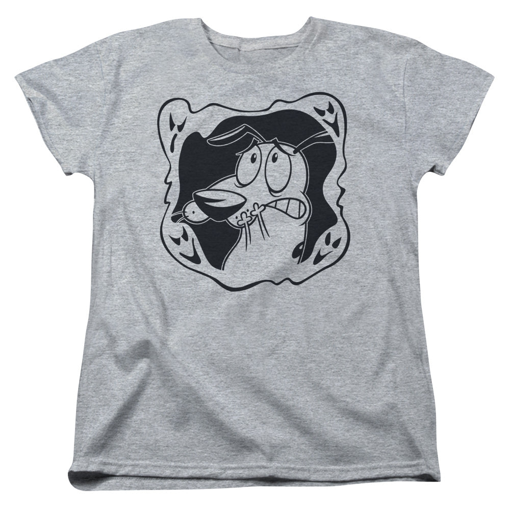 Courage the Cowardly Dog Ghost Frame Womens T Shirt Athletic Heather Officially Licensed