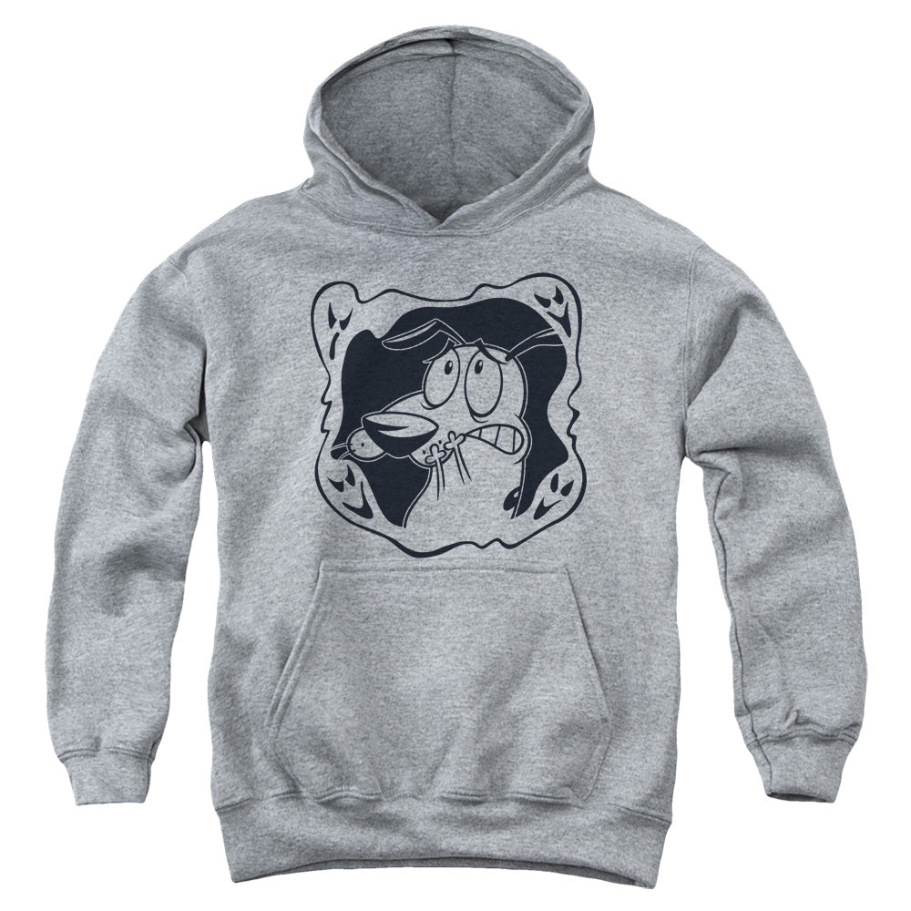 Courage the Cowardly Dog Ghost Frame Kids Youth Hoodie Heather Officially Licensed