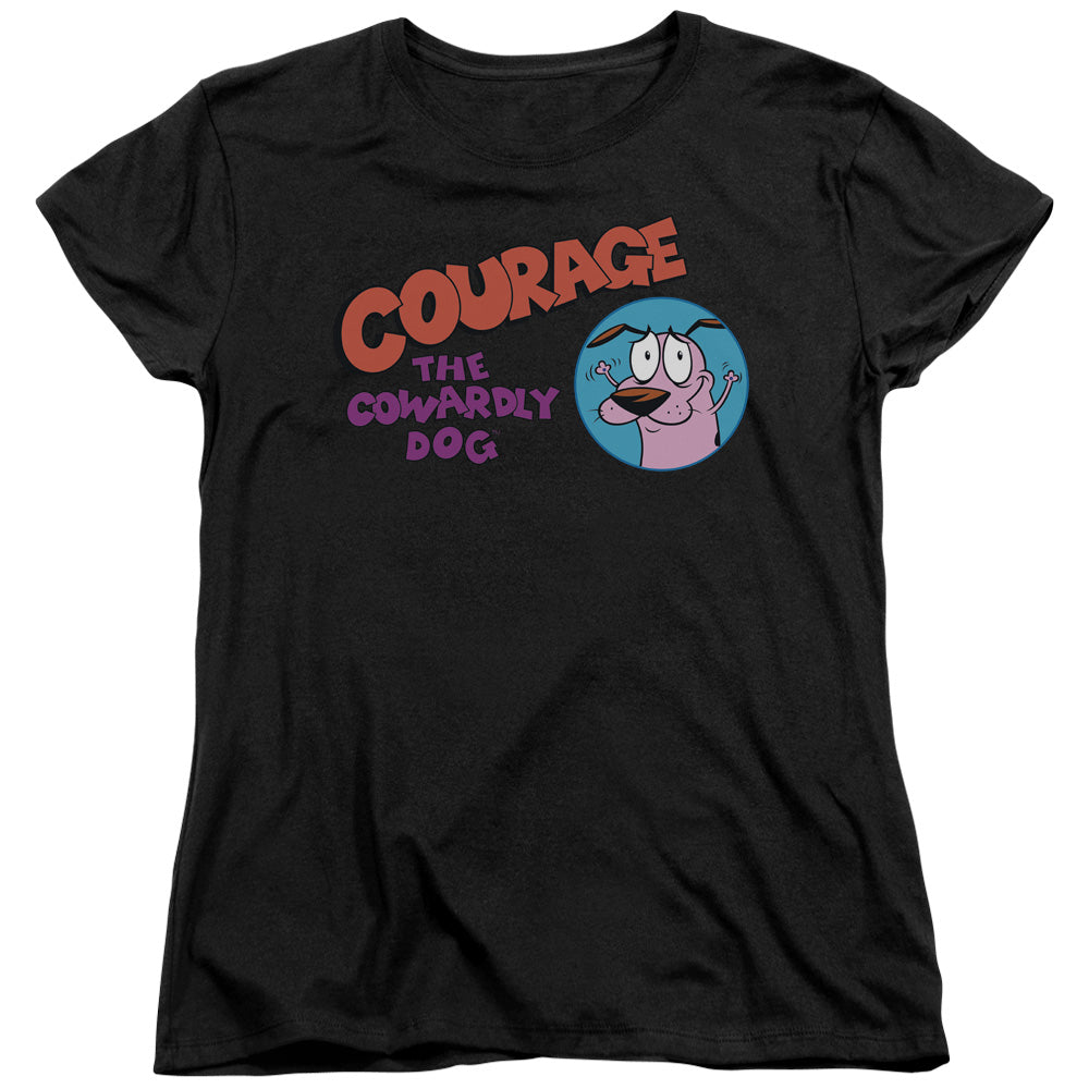 Courage the Cowardly Dog Courage Logo Womens T Shirt Black Officially Licensed