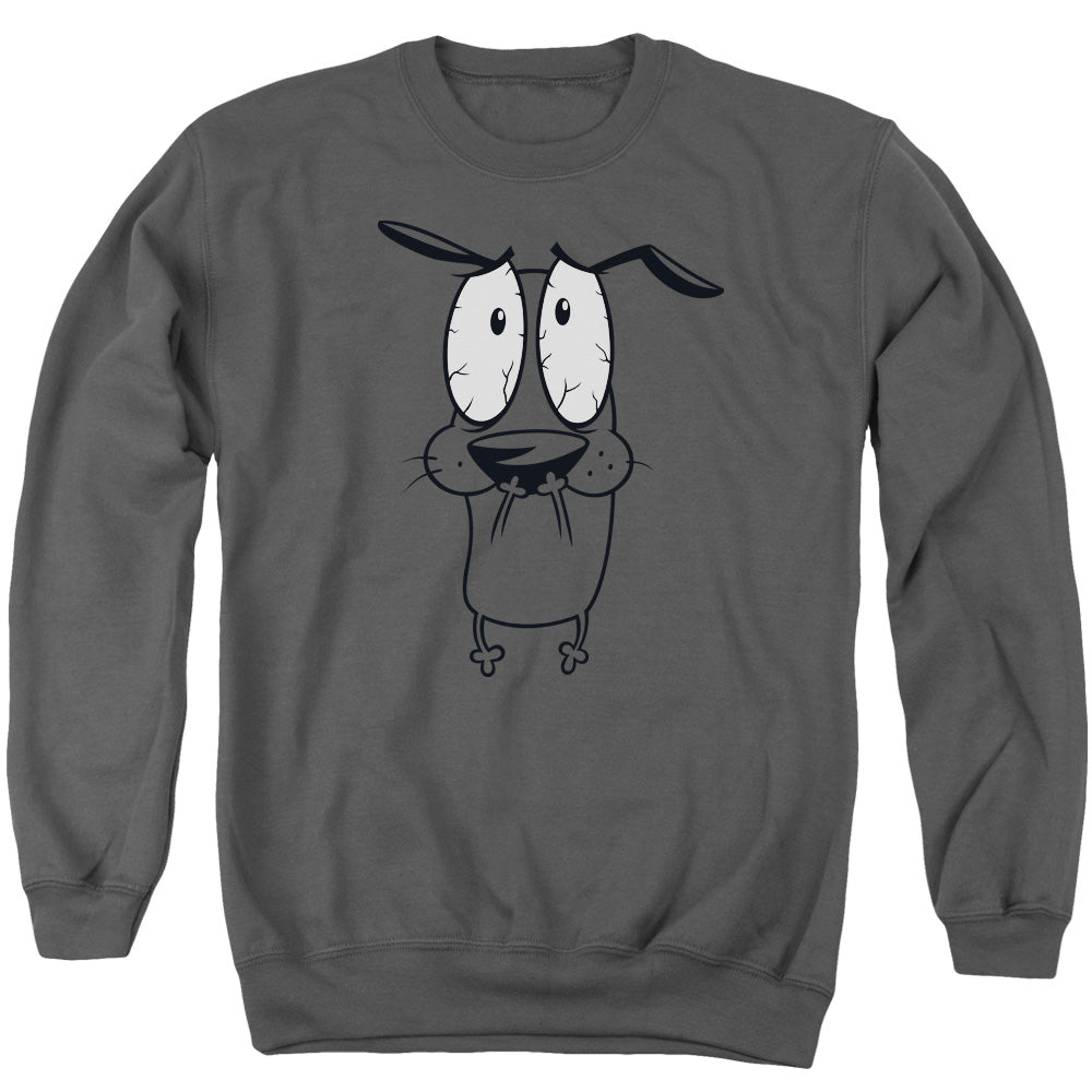 Courage The Cowardly Dog Scared Mens Crewneck Sweatshirt Charcoal Officially Licensed