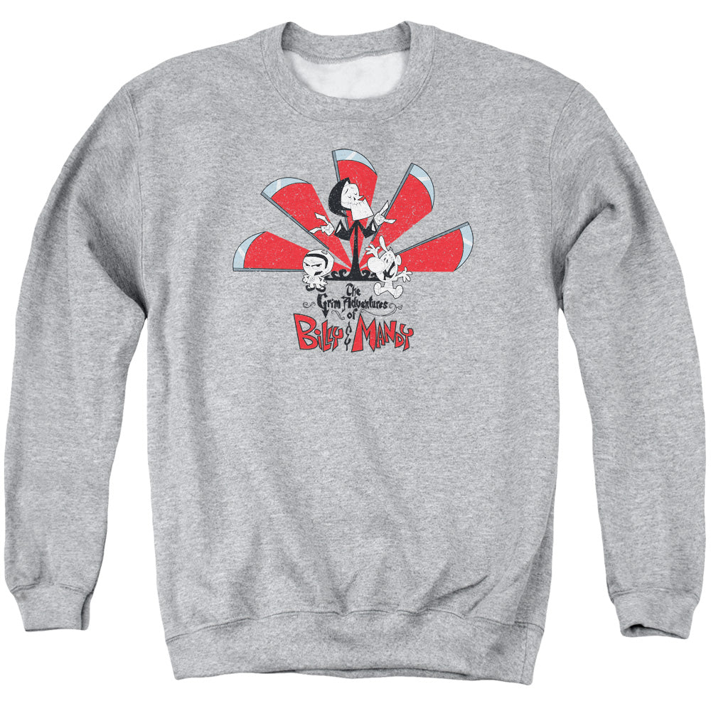 Grim Adventures of Billy and Mandy Grim Adventures Mens Crewneck Sweatshirt Athletic Heather Officially Licensed