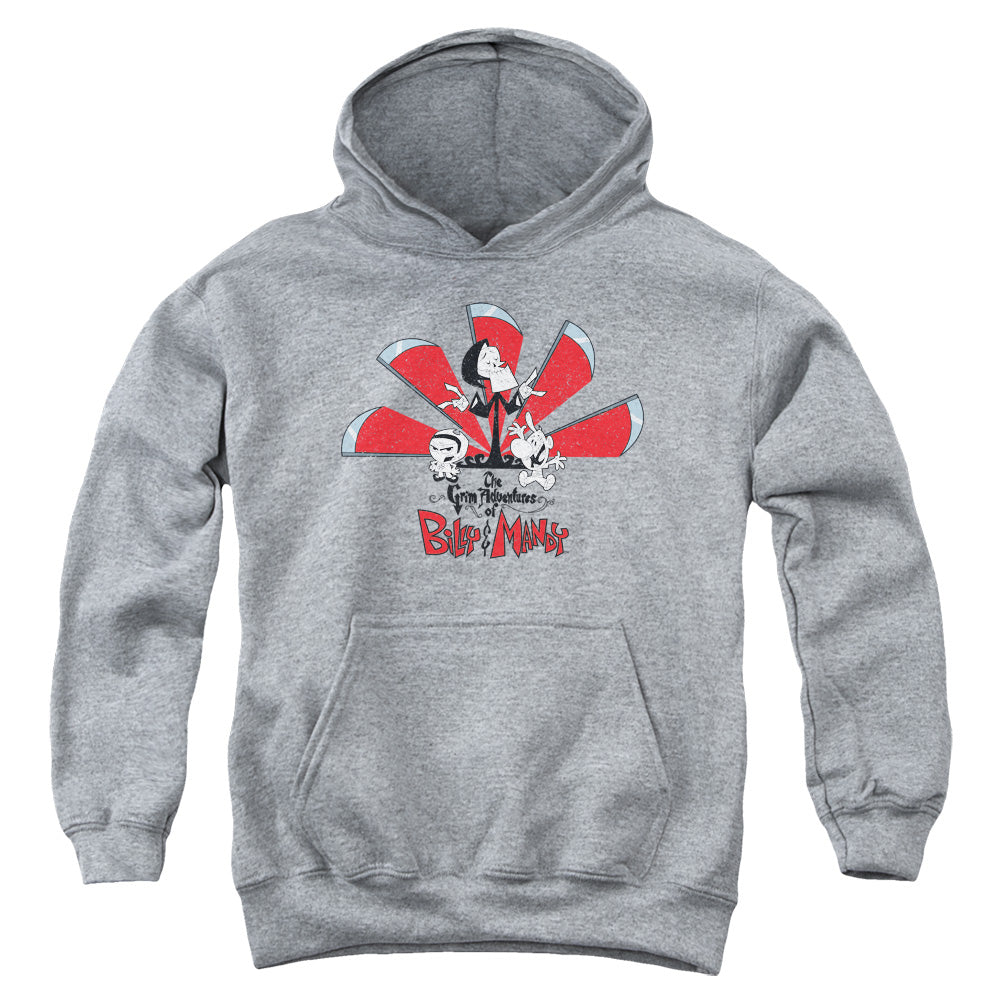 Grim Adventures of Billy and Mandy Grim Adventures Kids Youth Hoodie Heather Officially Licensed