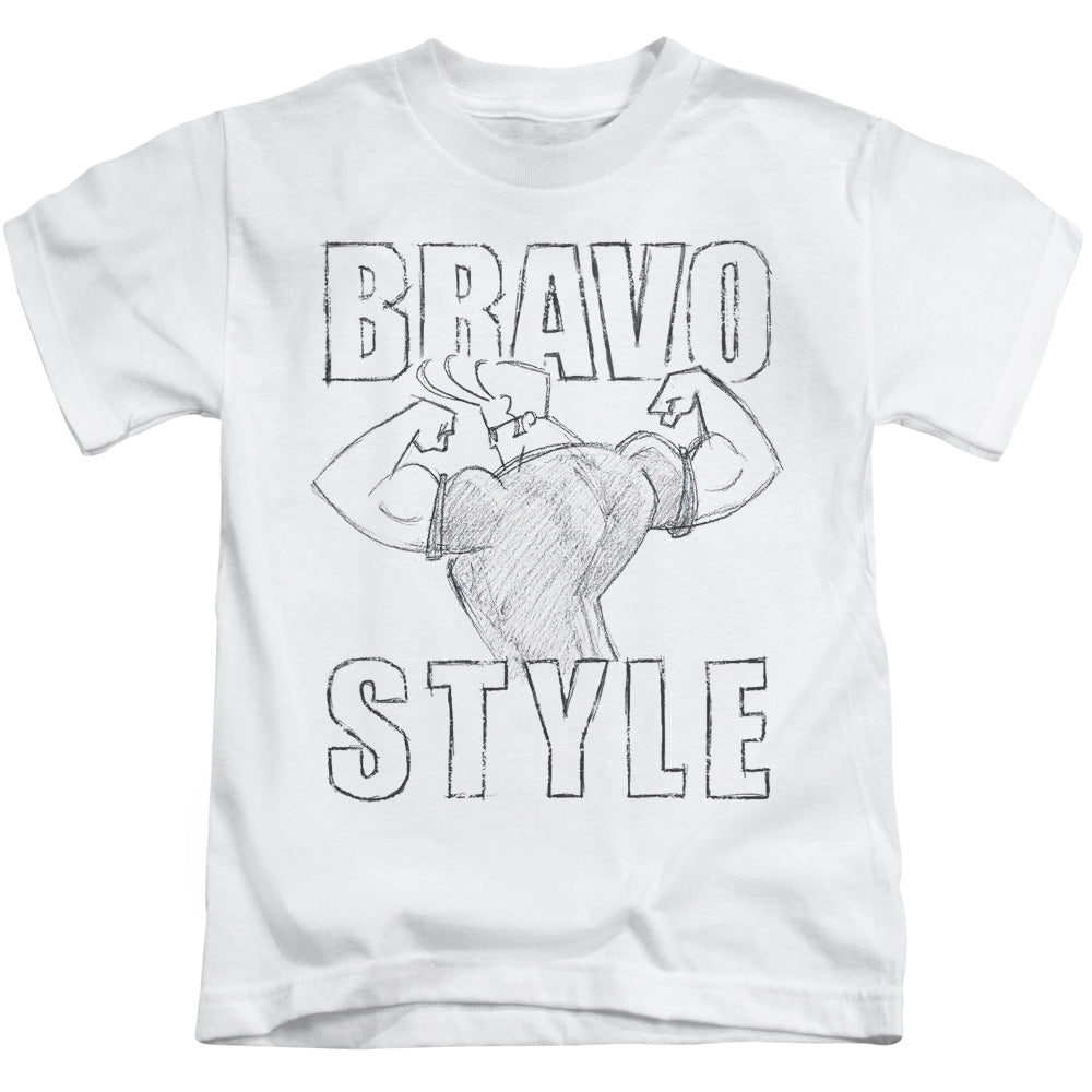 Johnny Bravo Bravo Style Juvenile Kids Youth T Shirt White Officially Licensed