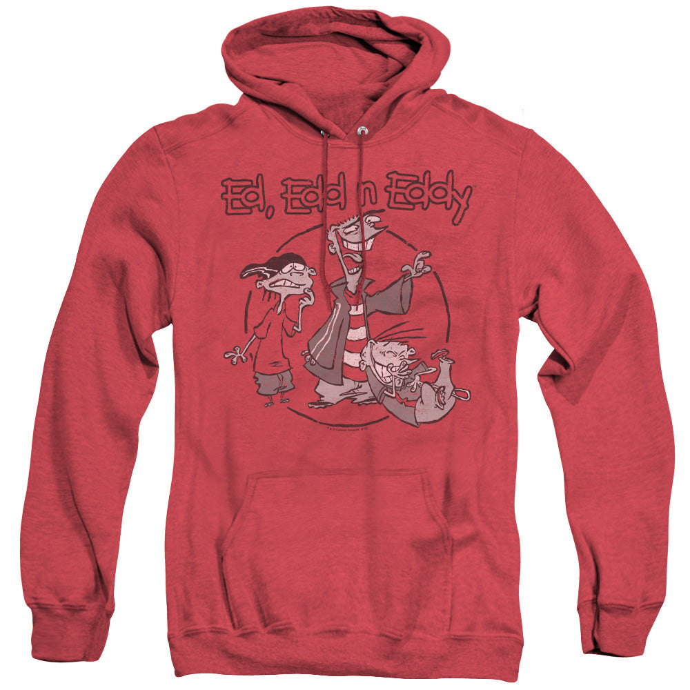 Ed Edd N Eddy Gang Mens Heather Hoodie Red Officially Licensed