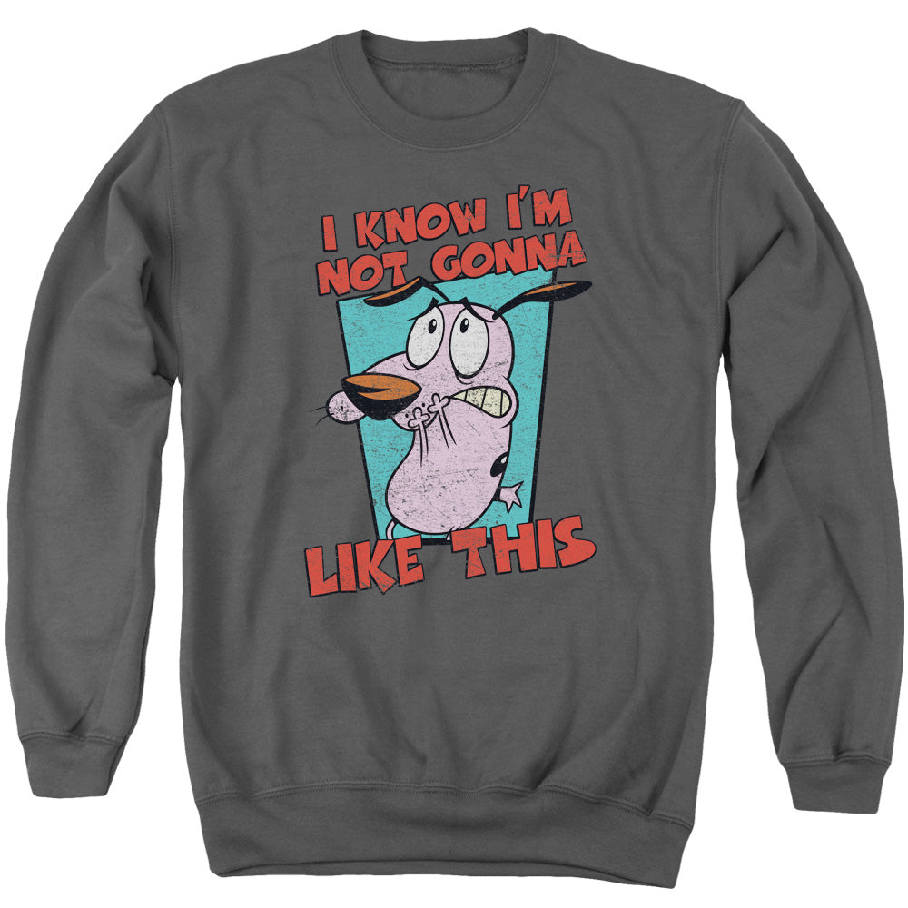 Courage The Cowardly Dog Not Gonna Like Mens Crewneck Sweatshirt Charcoal Officially Licensed