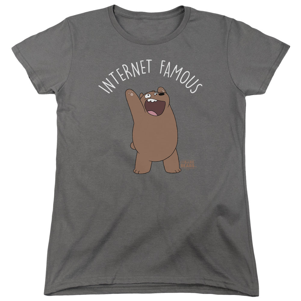 We Bare Bears Internet Famous Womens T Shirt Charcoal Officially Licensed