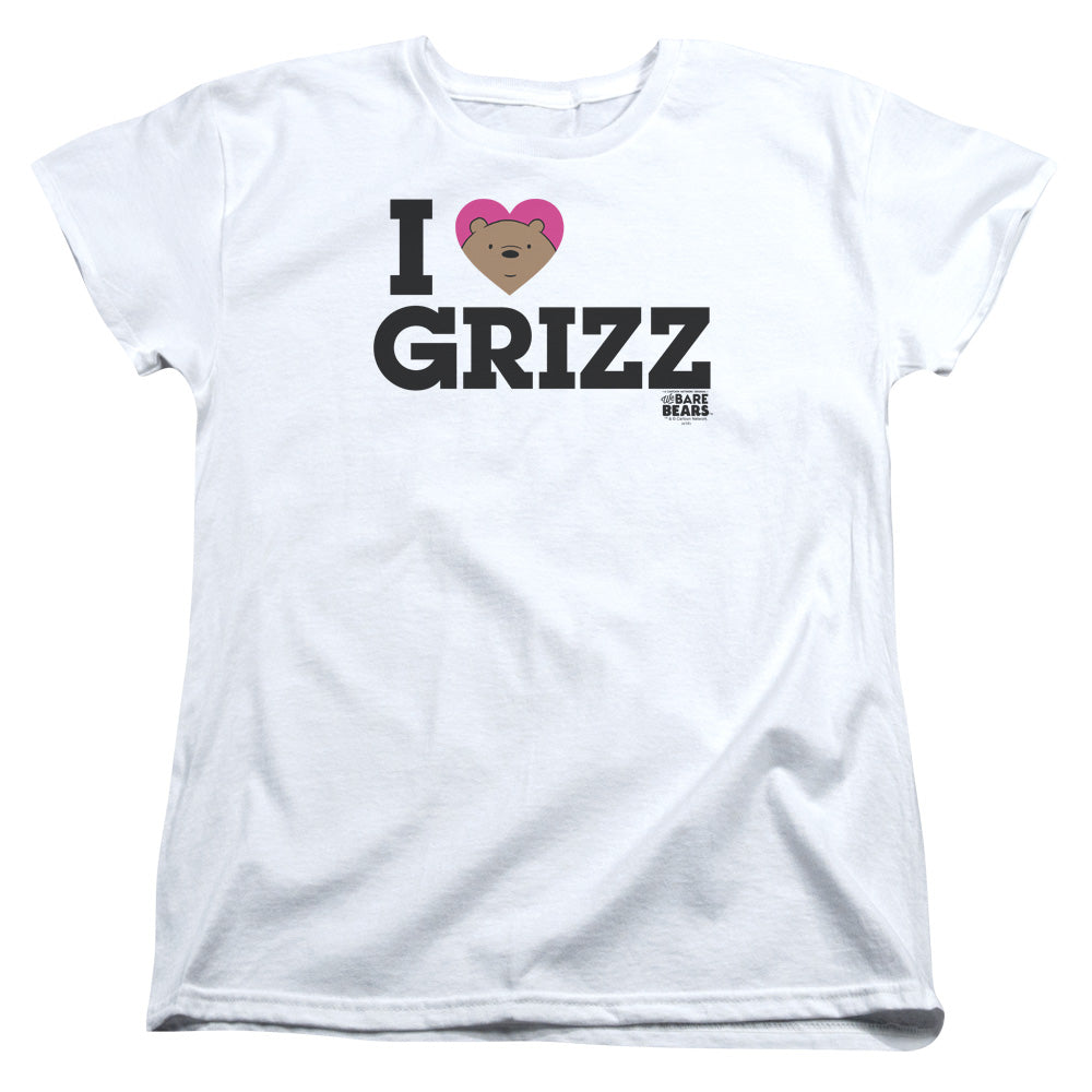 We Bare Bears Heart Grizz Womens T Shirt White Officially Licensed