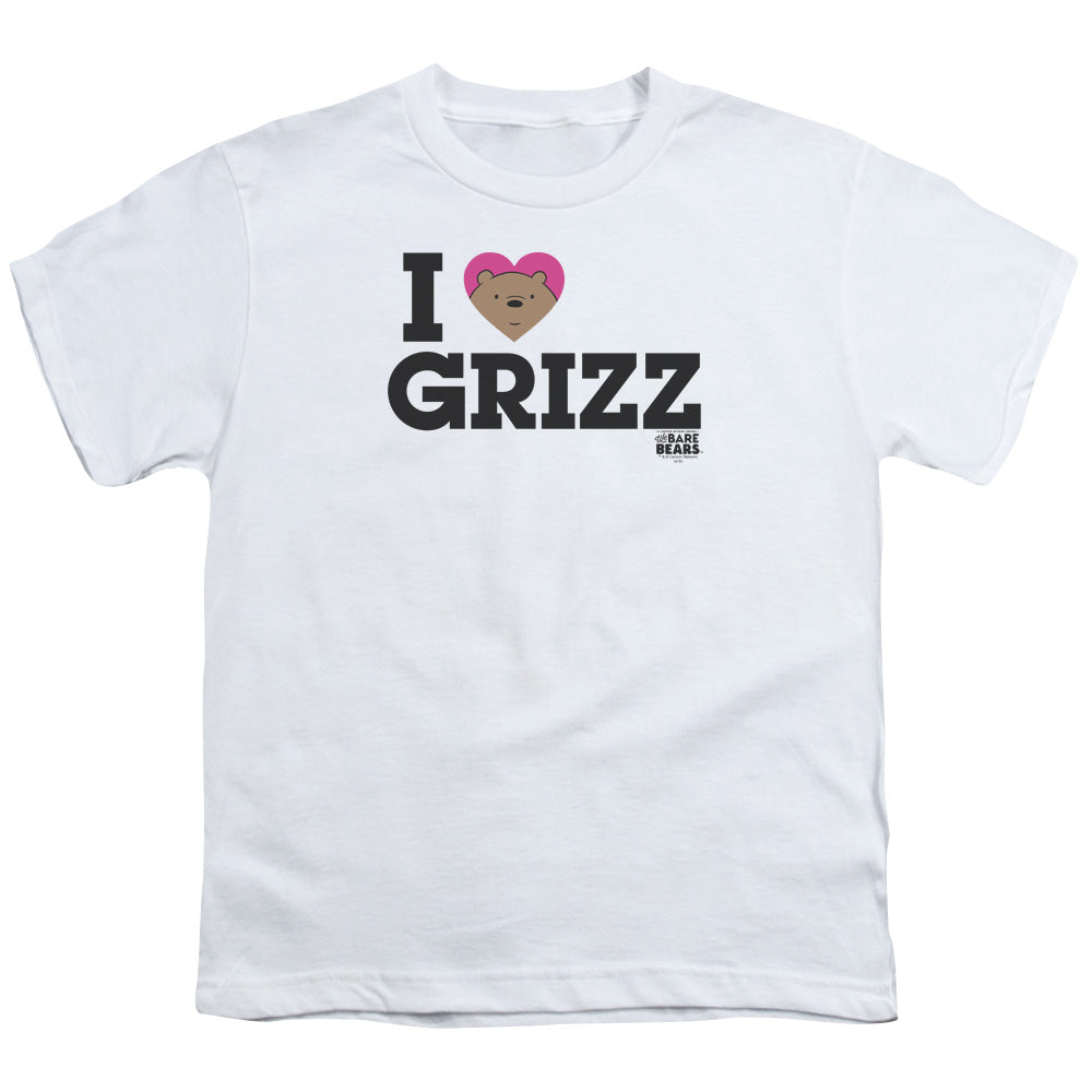 We Bare Bears Heart Grizz Kids Youth T Shirt White Officially Licensed