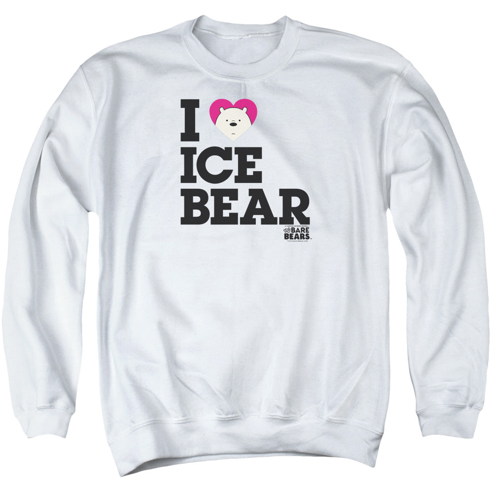 We Bare Bears Heart Ice Bear Mens Crewneck Sweatshirt White Officially Licensed