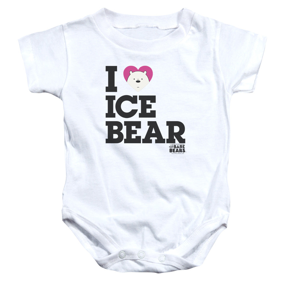 We Bare Bears Heart Ice Bear Infant Baby Snapsuit White Officially Licensed