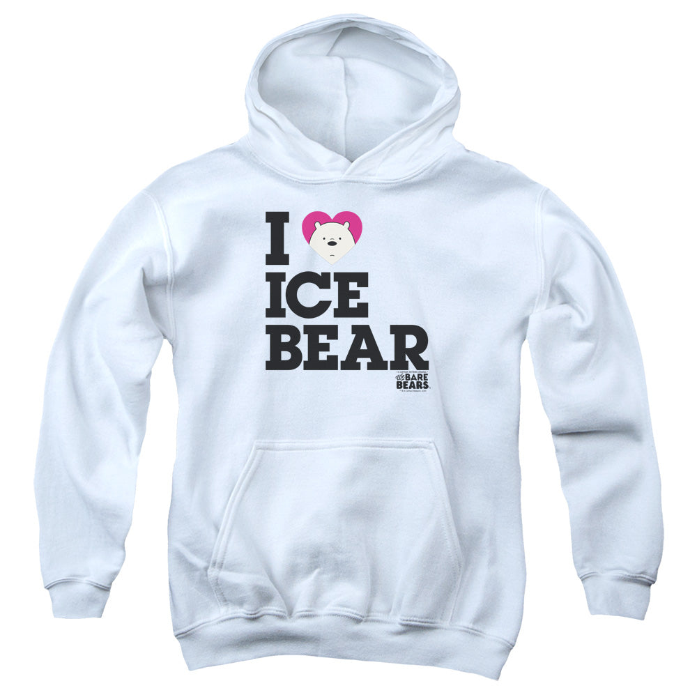 We Bare Bears Heart Ice Bear Kids Youth Hoodie White Officially Licensed
