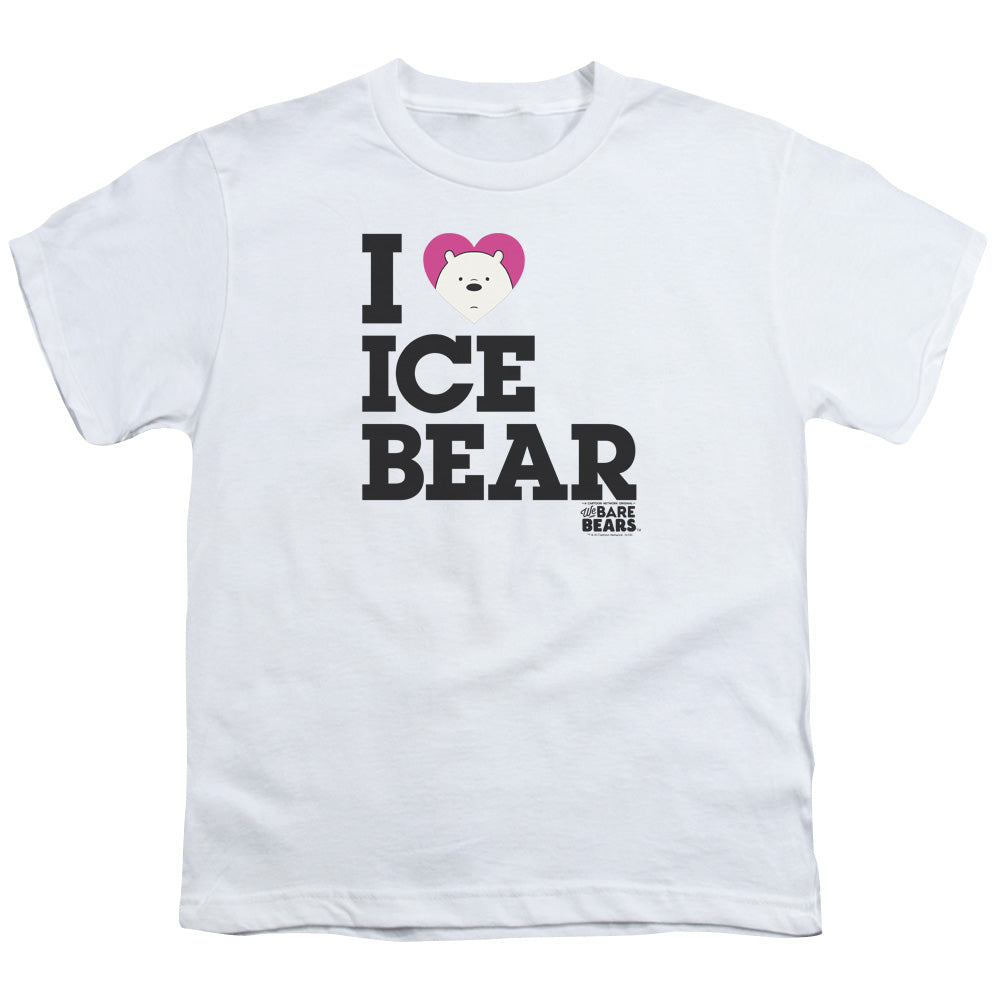 We Bare Bears Heart Ice Bear Kids Youth T Shirt White Officially Licensed