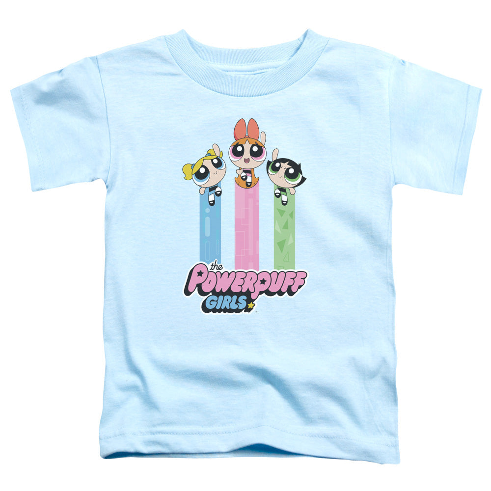 Powerpuff Girls the Girls Fly Toddler Kids Youth T Shirt Light Blue Officially Licensed