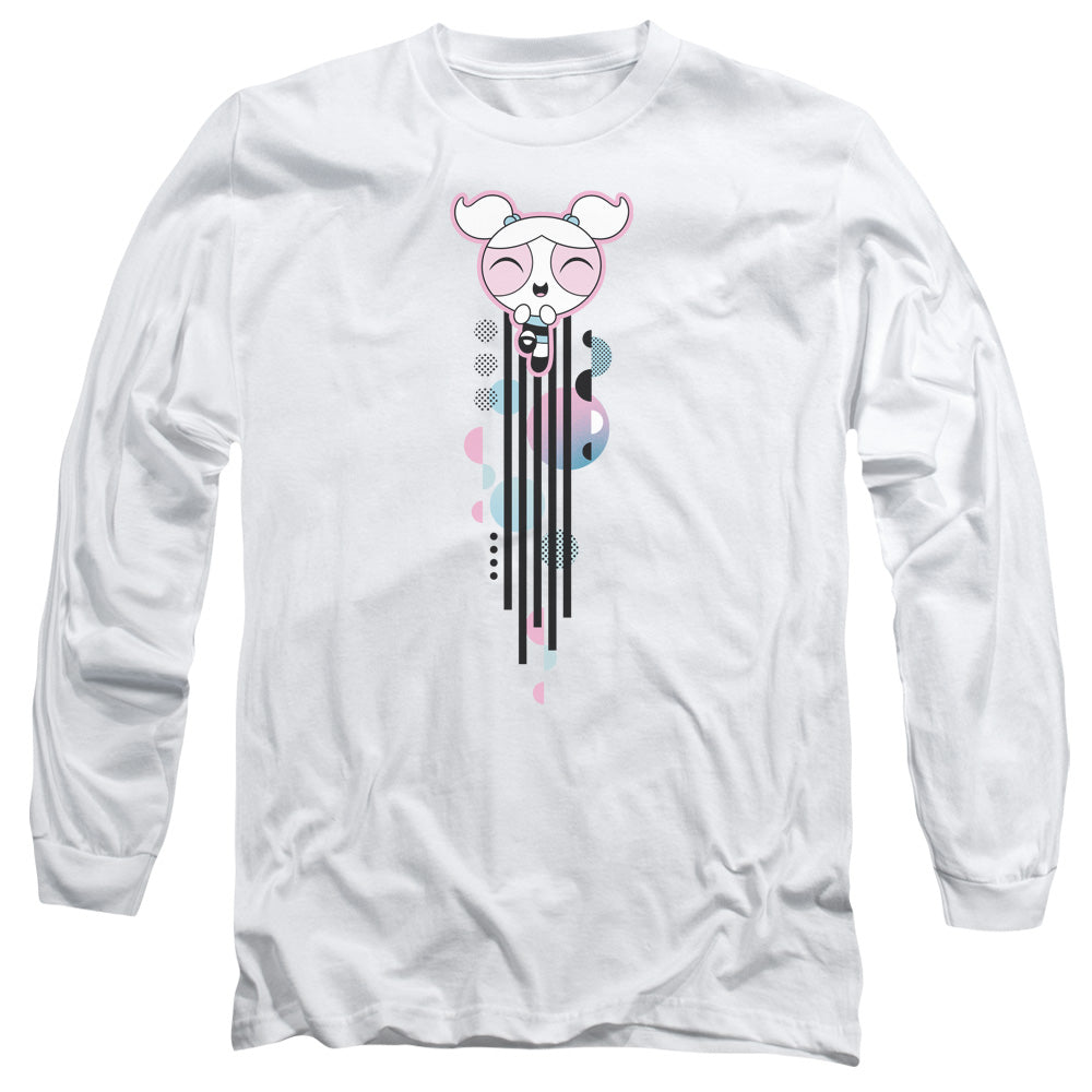 Powerpuff Girls Bubbles Streak Mens Long Sleeve Shirt White Officially Licensed
