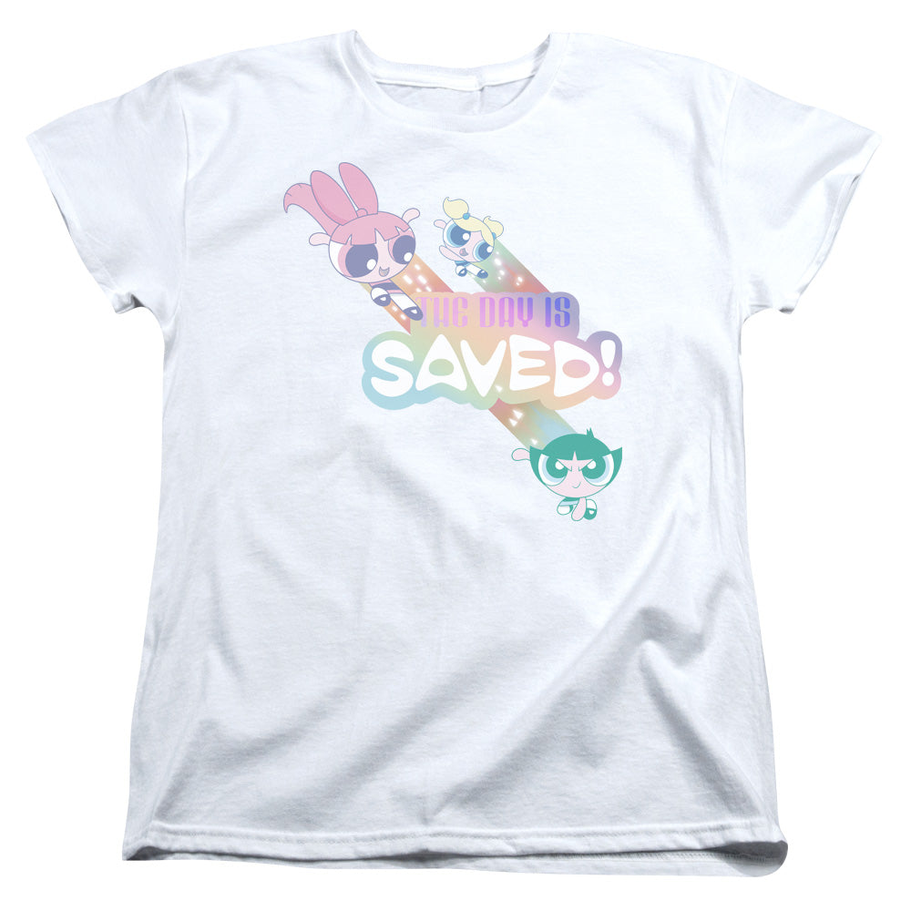 Powerpuff Girls the Day is Saved Womens T Shirt White Officially Licensed