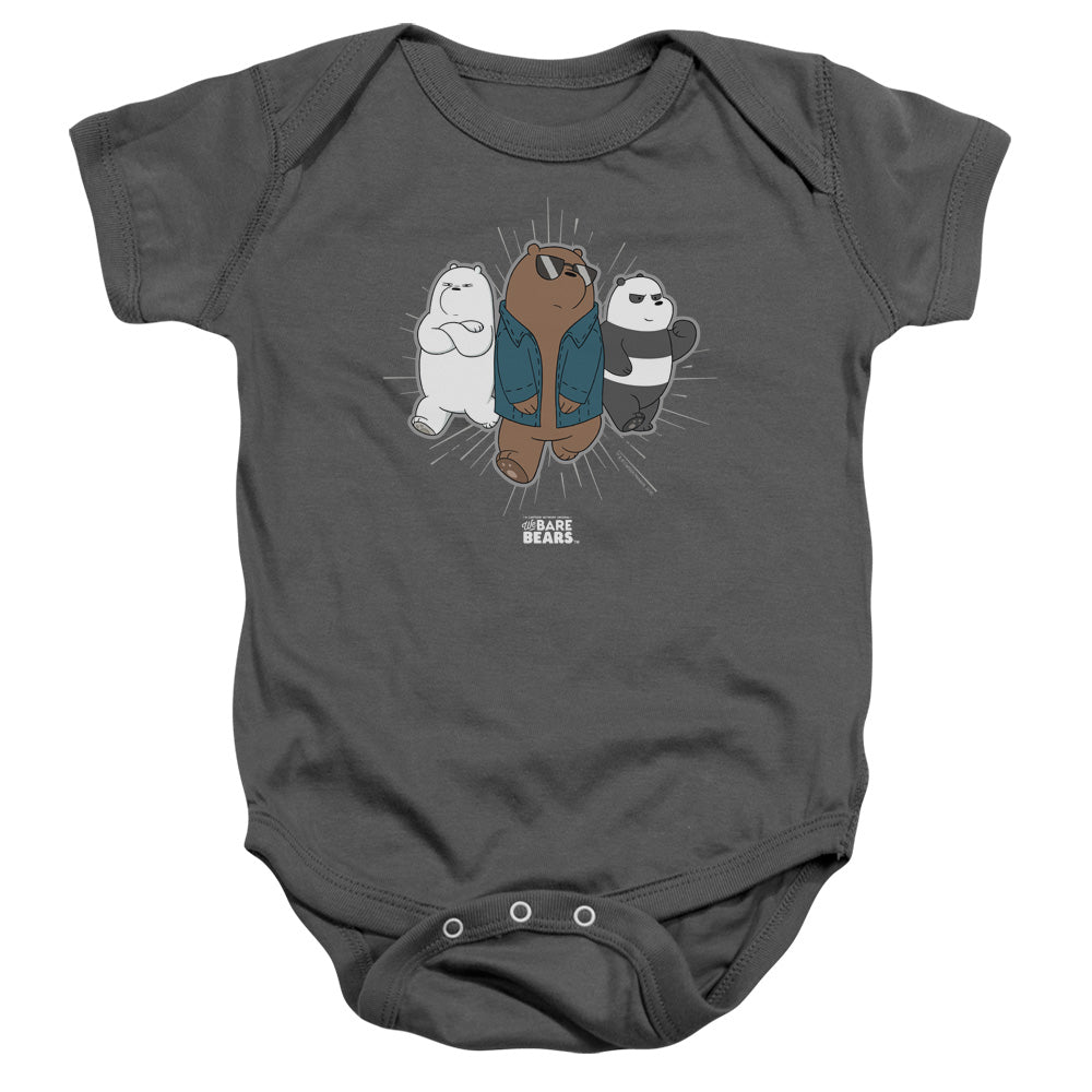 We Bare Bears Jacket Infant Baby Snapsuit Charcoal Officially Licensed