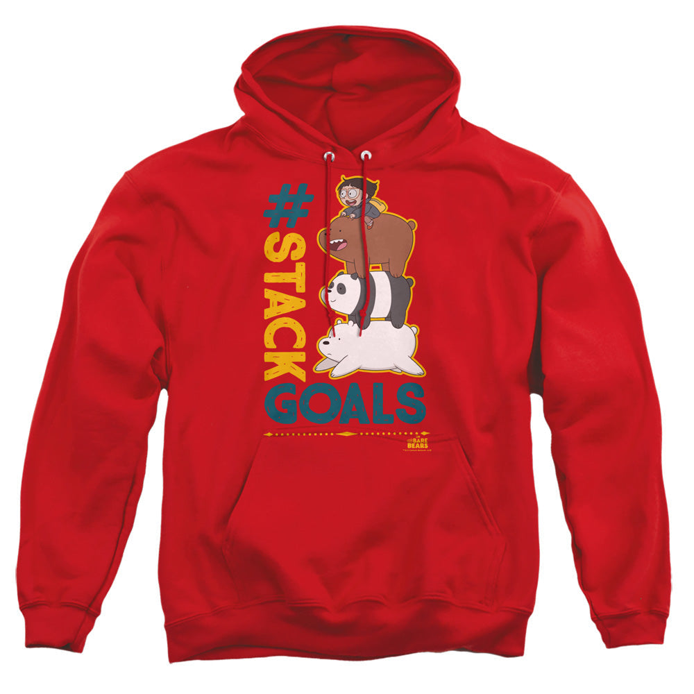 We Bare Bears Stack Goals Mens Hoodie Red Officially Licensed