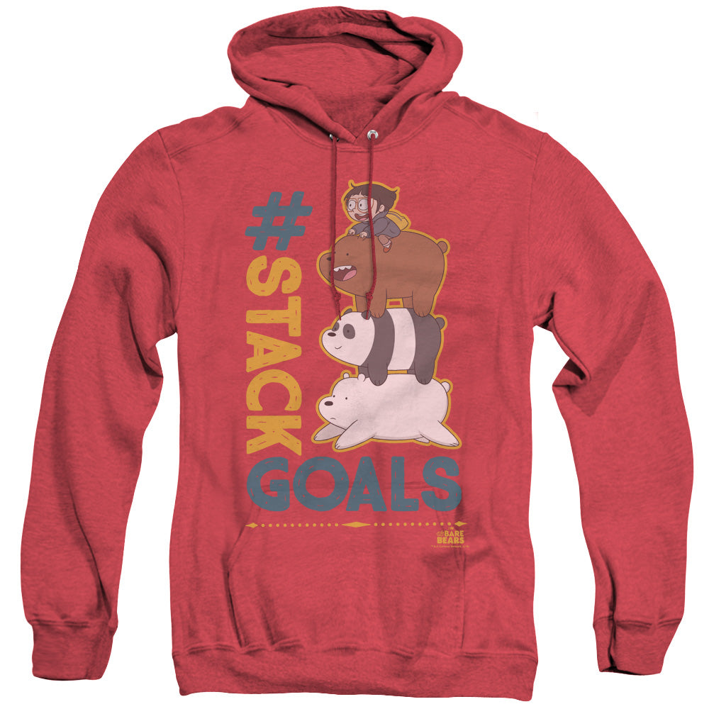 We Bare Bears Stack Goals Heather Mens Hoodie Red Officially Licensed