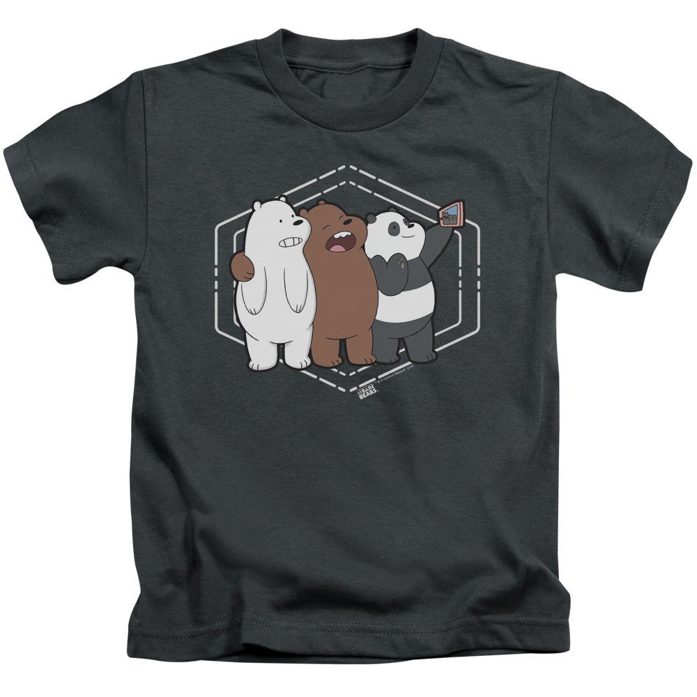 We Bare Bears Selfie Juvenile Kids Youth T Shirt Charcoal Officially Licensed