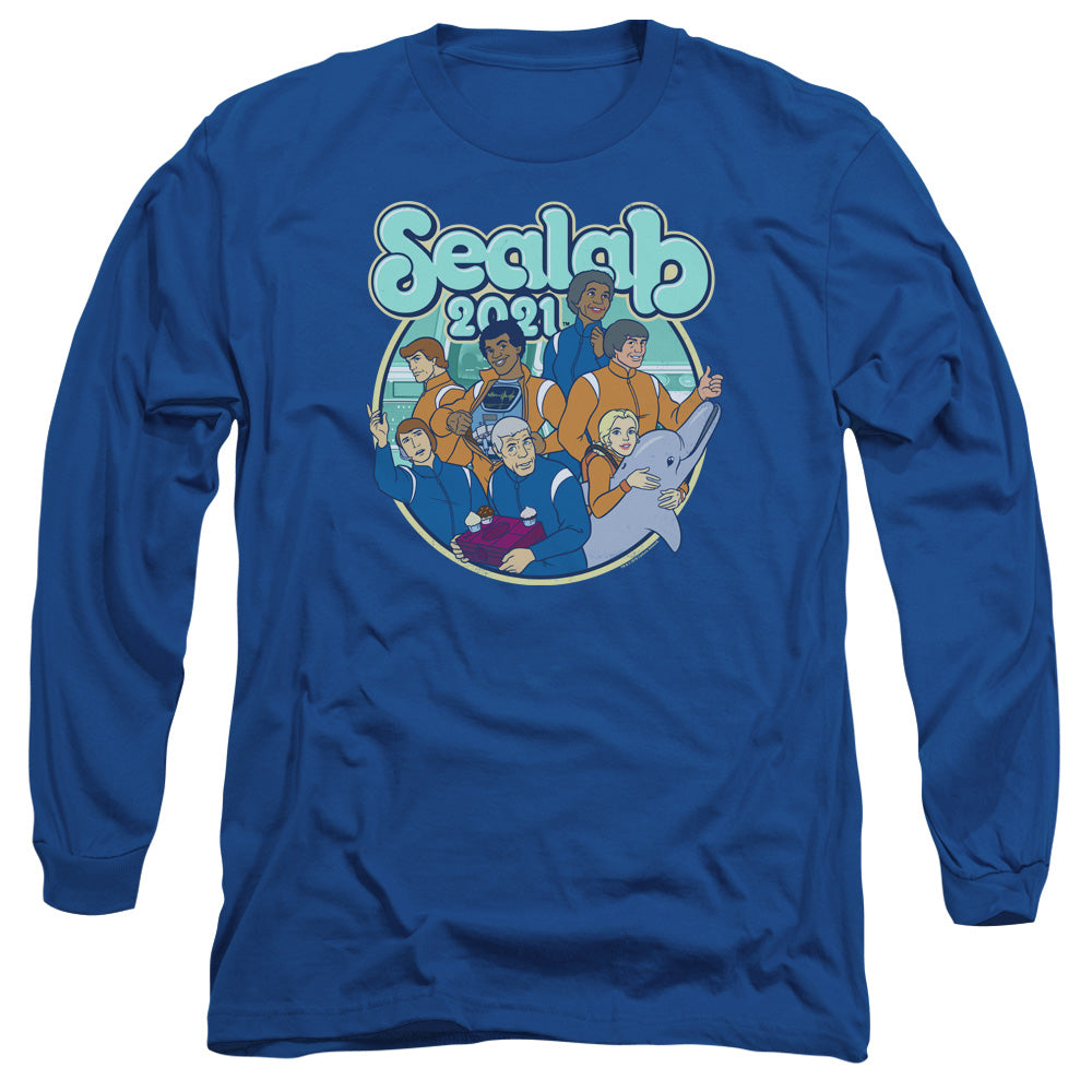 Sealab 2021 Gangs All Here Mens Long Sleeve Shirt Royal Blue Officially Licensed