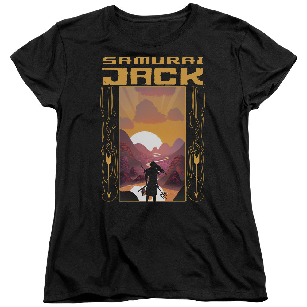 Samurai Jack Sunrise Womens T Shirt Black Officially Licensed