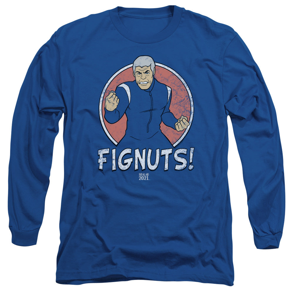 Sealab 2021 Fignuts Mens Long Sleeve Shirt Royal Officially Licensed