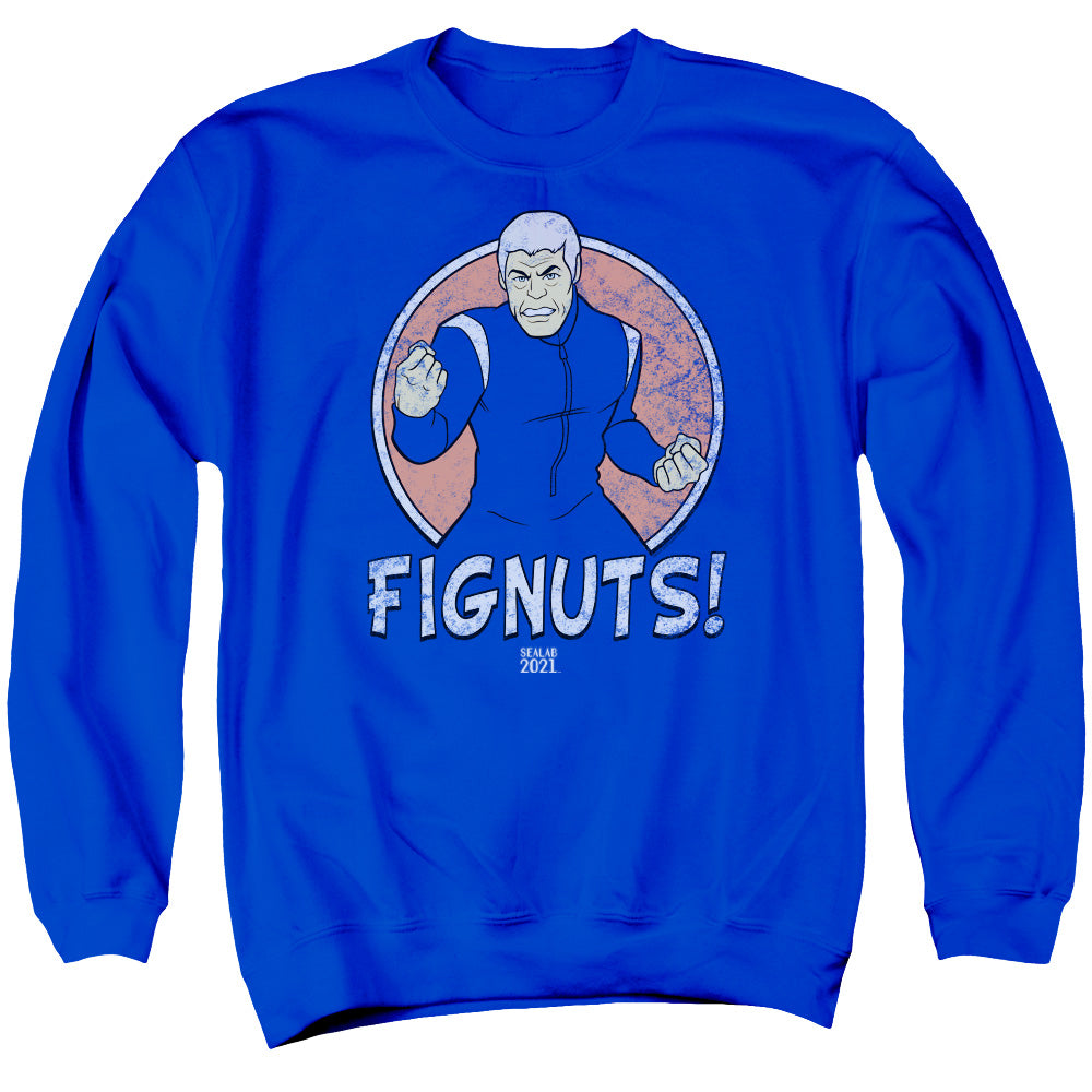 Sealab 2021 Fignuts Mens Crewneck Sweatshirt Royal Blue Officially Licensed